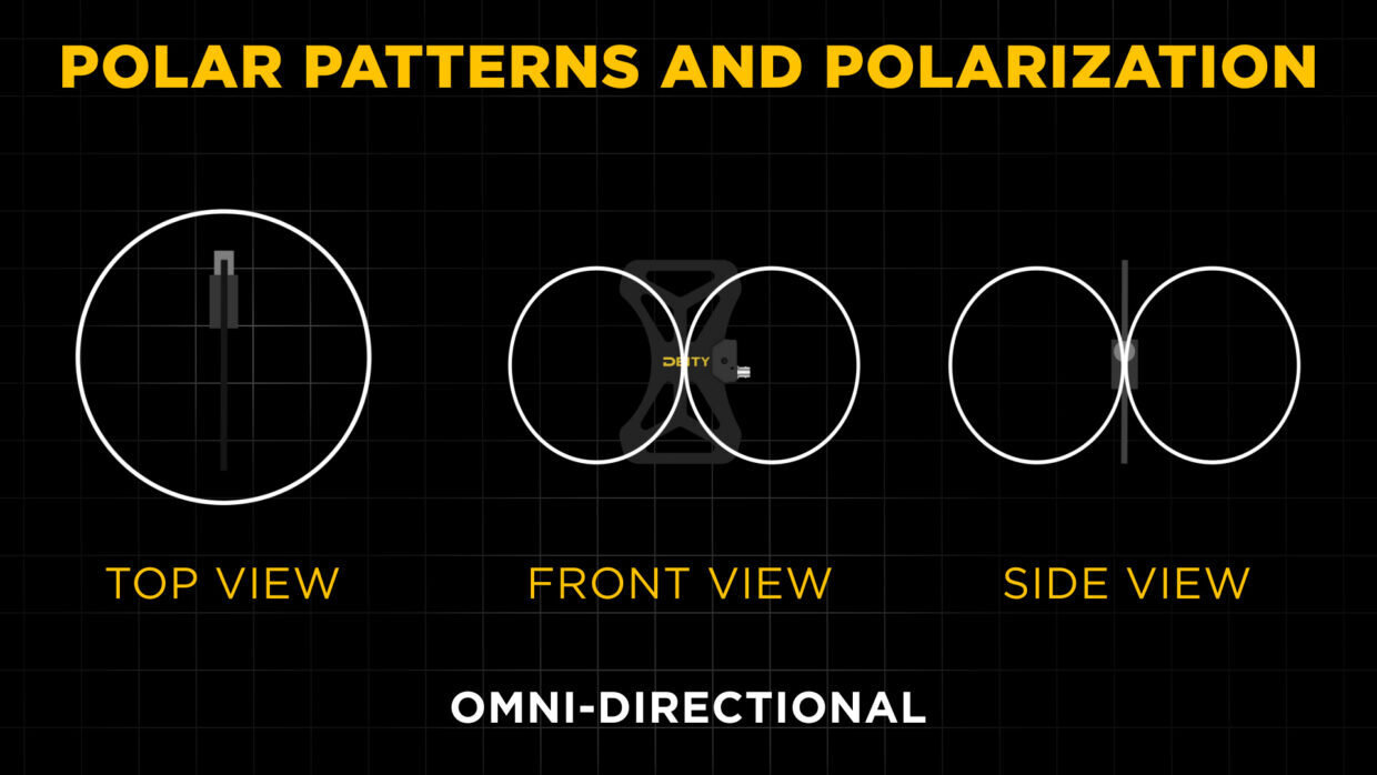 Polar patterns and polarization graphic for the Deity BF1