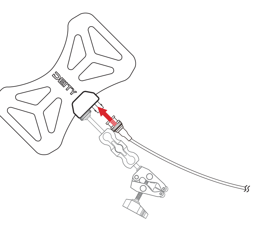 Connecting a BNC cable to the BF1 antenna and running it to a receiver or antenna distribution