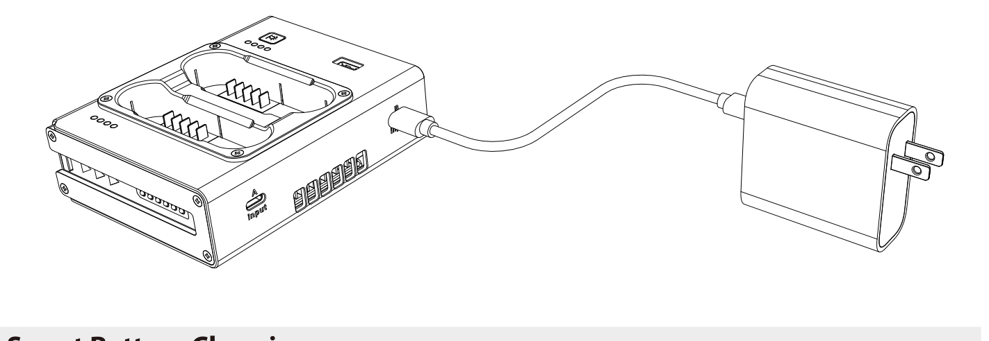 DQC2 charging stand connected to a USB-C power adapter