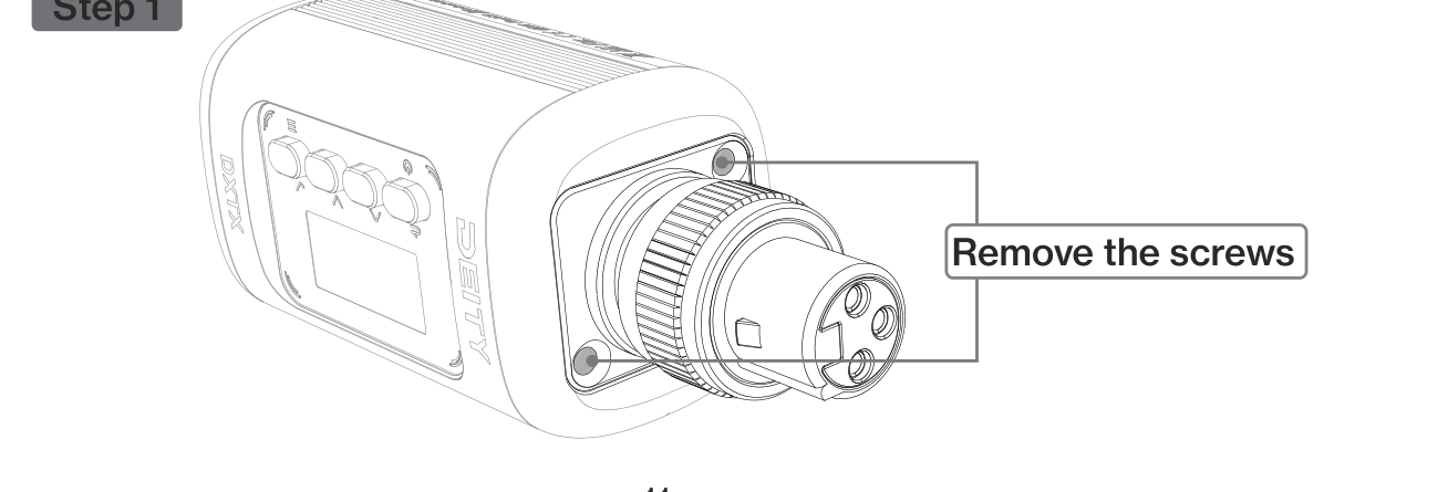Step 1: removing the screws that hold the DXTX XLR connector