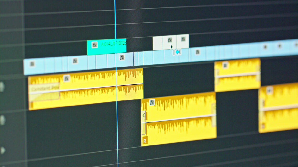 Audio waveforms in editing software