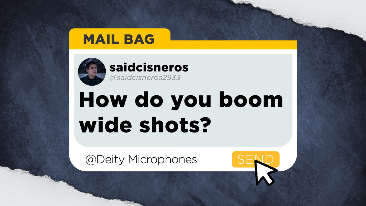 saidcisneros asks, “How do you deal with booming shots with more than 2 cameras? Especially if one of the cameras is a very wide shot and you can’t get a plant mic in.”