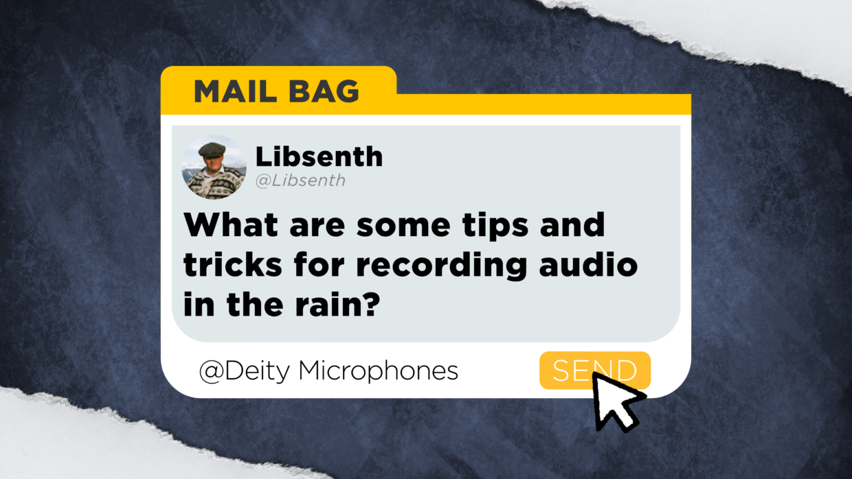 Film question. What are some tips and tricks for recording in the rain? Not only to rain-proof the gear but also to avoid rain sounds on the gear.