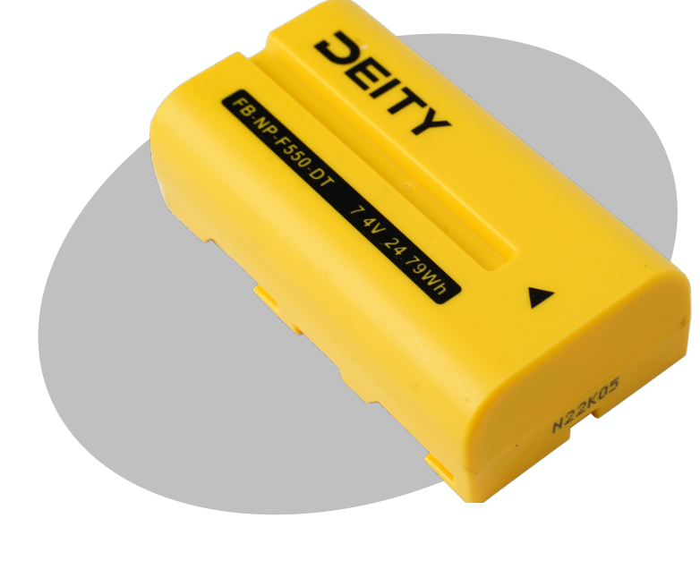 Deity NP-F550 rechargeable lithium-ion battery, a replacement for the Sony NP-F550