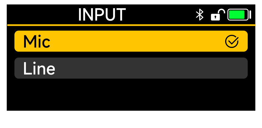 PR-2 INPUT selection: Mic or Line