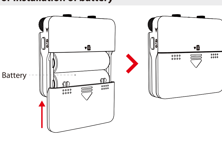 Installing a DEITY AA battery into the PR-2 battery compartment