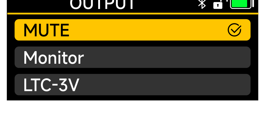 PR-2 OUTPUT selection: MUTE, Monitor, LTC-3V