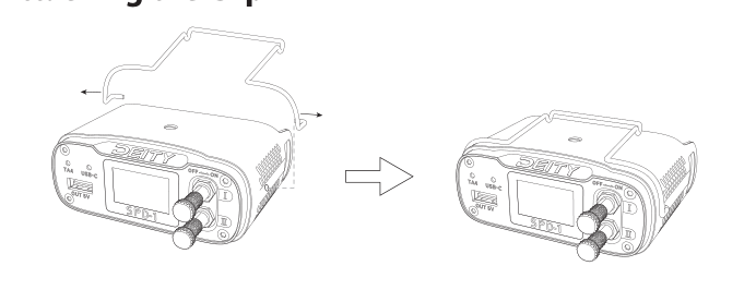 Attaching the reversible belt clip to the SPD-1