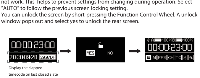 TC-SL1 lock screen confirmation with the last closed slate shown