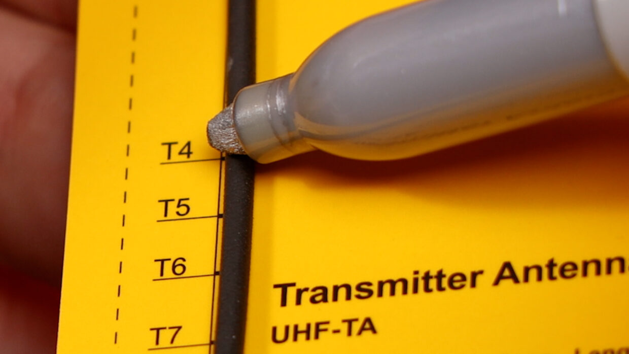 Deity UHF-RA and UHF-TA reference chart. Marking your cut